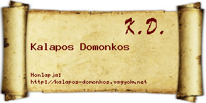 Kalapos Domonkos névjegykártya